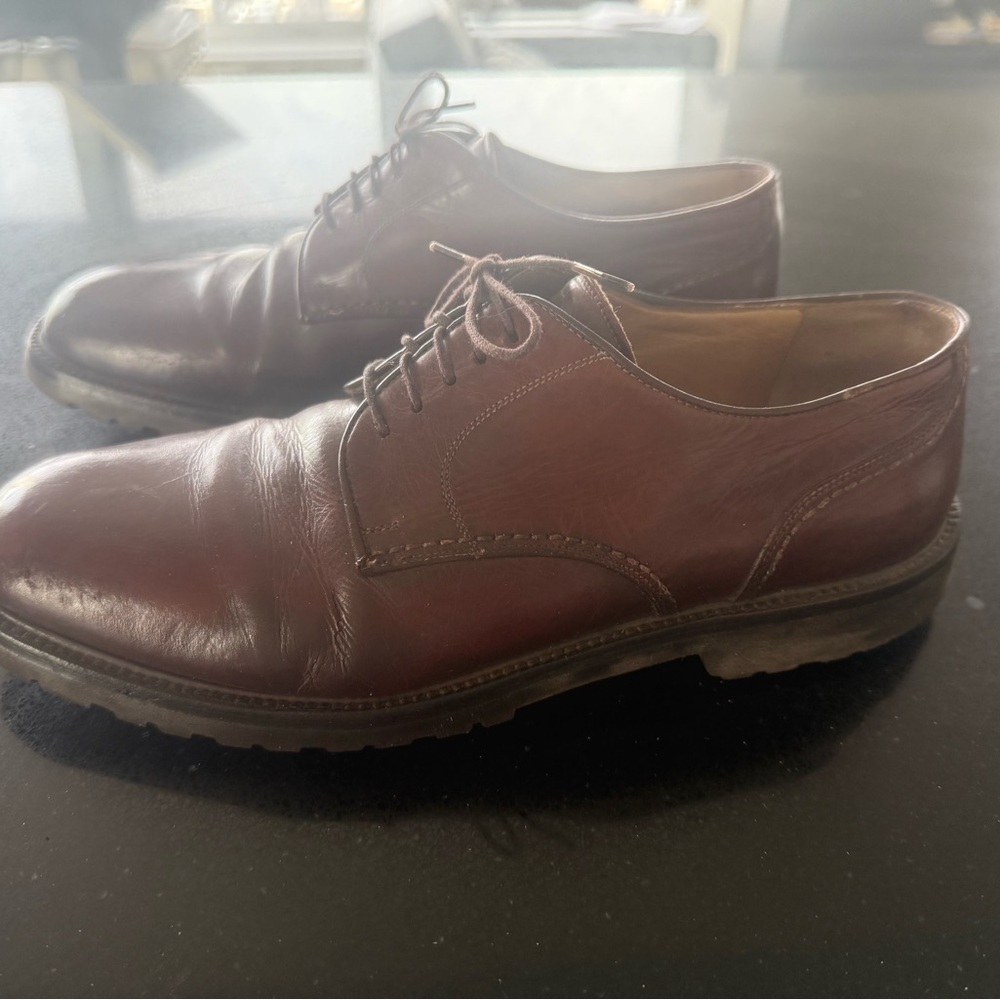 Faconnable Dark Brown Leather Oxfords